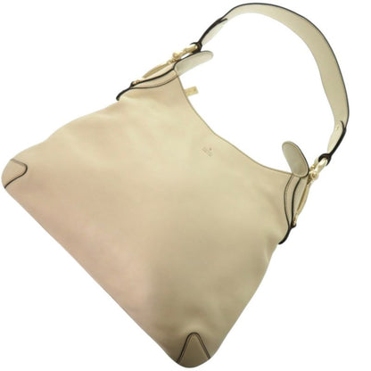 Gucci Cles All Hobo Horsebit 145826 Leather Ivory White Shoulder Bag 0244 Gucci