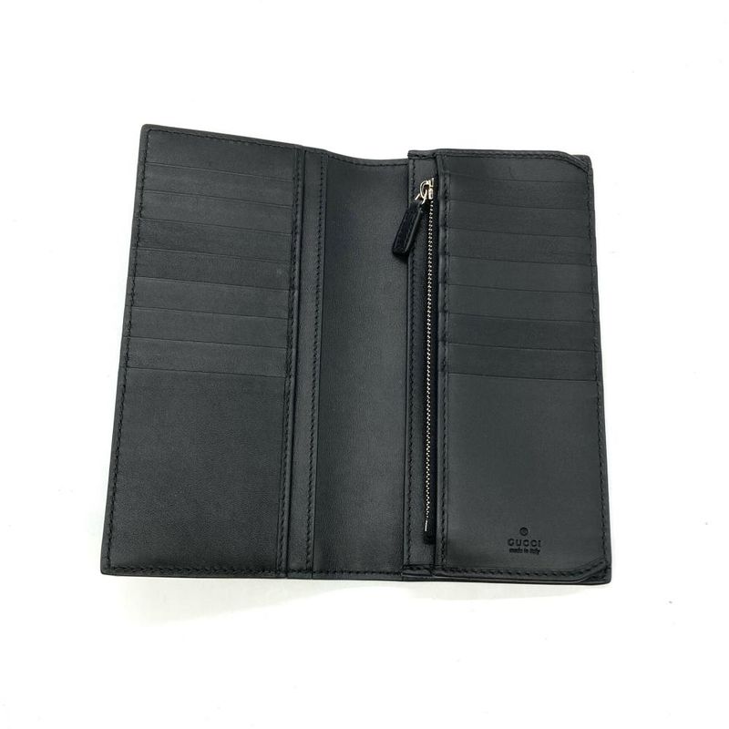 Gucci Long Wallet Fold Long Leather -2149 Black