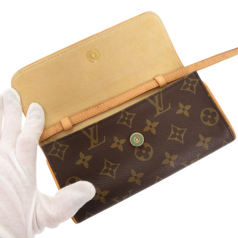 Louis Vuitton Pochette Twin PM Monogram M51854monogram Canvas Brown LV Shoulder