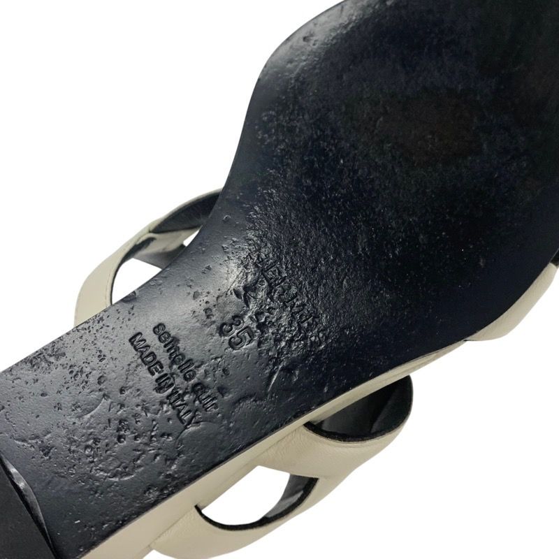 Hermes Figari Sandals Shoes Leather Ivory Wedge Sole Chaine D'ancre