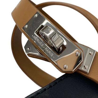 Hermes Tipori Sandals Shoes Leather White Black Kelly Hardware Wedge Sole