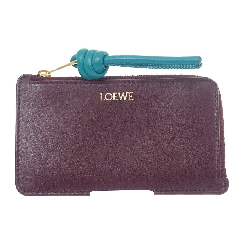Loewe Knot Coin Card Holder Cem1z40x01 Card Case Shiny Napa Calf Burgundy And