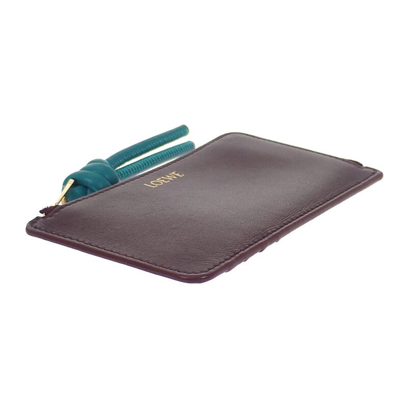 Loewe Knot Coin Card Holder Cem1z40x01 Card Case Shiny Napa Calf Burgundy And