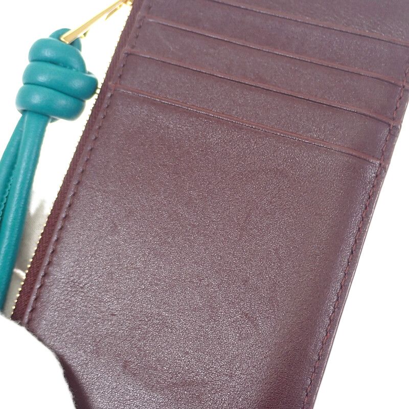 Loewe Knot Coin Card Holder Cem1z40x01 Card Case Shiny Napa Calf Burgundy And
