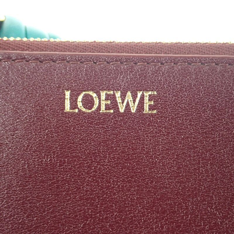 Loewe Knot Coin Card Holder Cem1z40x01 Card Case Shiny Napa Calf Burgundy And