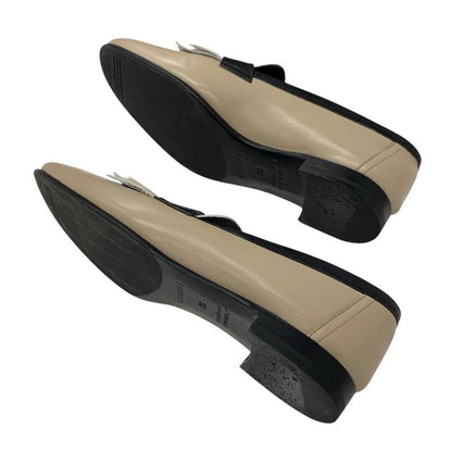 Hermes Royal Loafer Leather Shoes Leather Beige Black White Hhardware Constance