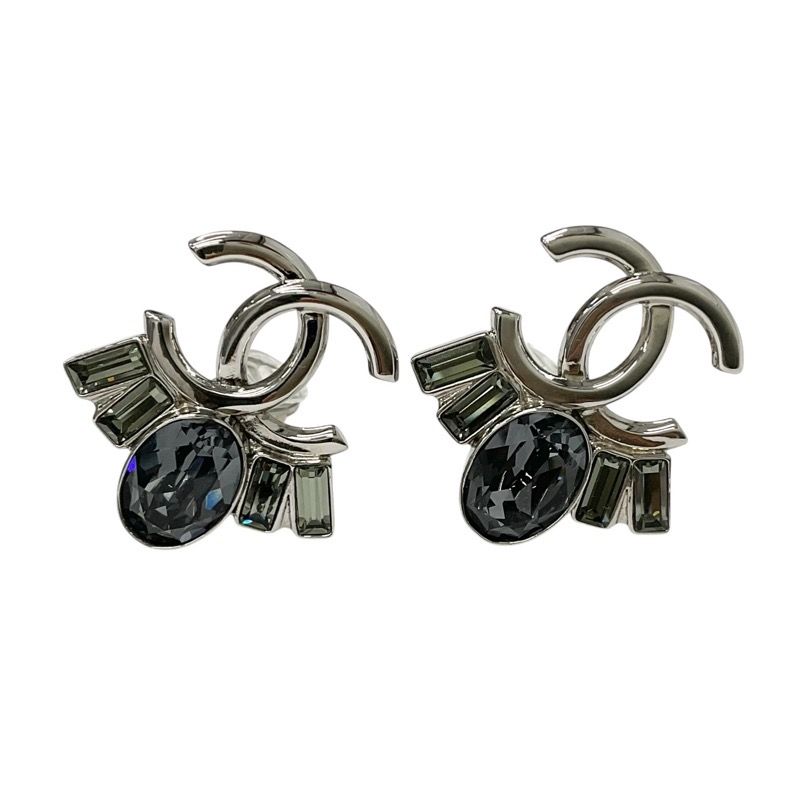 Chanel Earrings Earring Silver Coco Mark Bijou