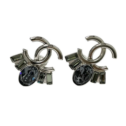 Chanel Earrings Earring Silver Coco Mark Bijou