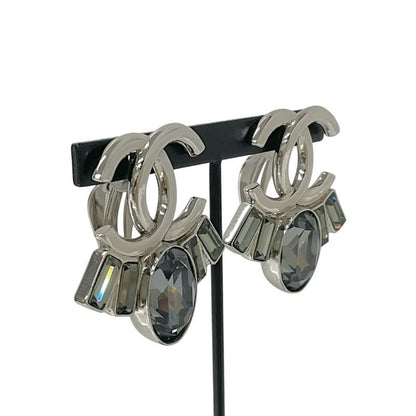 Chanel Earrings Earring Silver Coco Mark Bijou