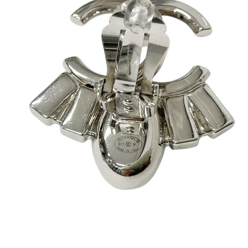 Chanel Earrings Earring Silver Coco Mark Bijou