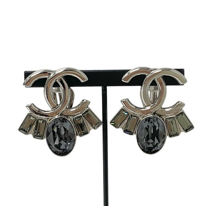 Chanel Earrings Earring Silver Coco Mark Bijou