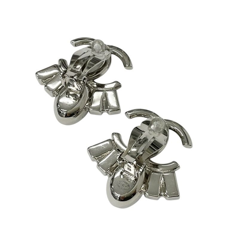 Chanel Earrings Earring Silver Coco Mark Bijou