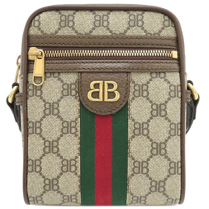 Balenciaga Shoulder Bag Gucci X Balenciaga Hacker Project Canvas Leather Brown