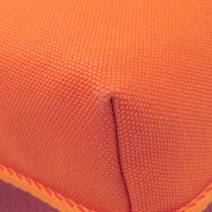 Hermes Pouch Brid a Black PM Toile Chevron Orange Silver Hardware Handbag