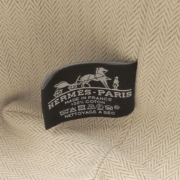 Hermes Pouch Brid a Black PM Toile Chevron Orange Silver Hardware Handbag