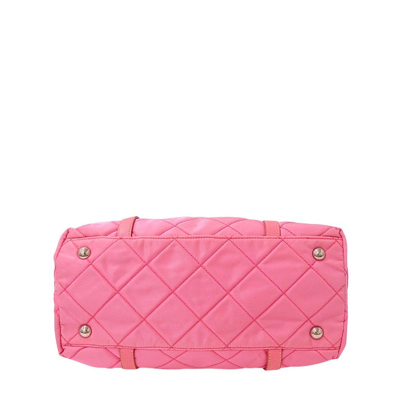 Prada Bag Women's Brand Tote Nylon Pink Handbag Chain Tote Quilted Fancy