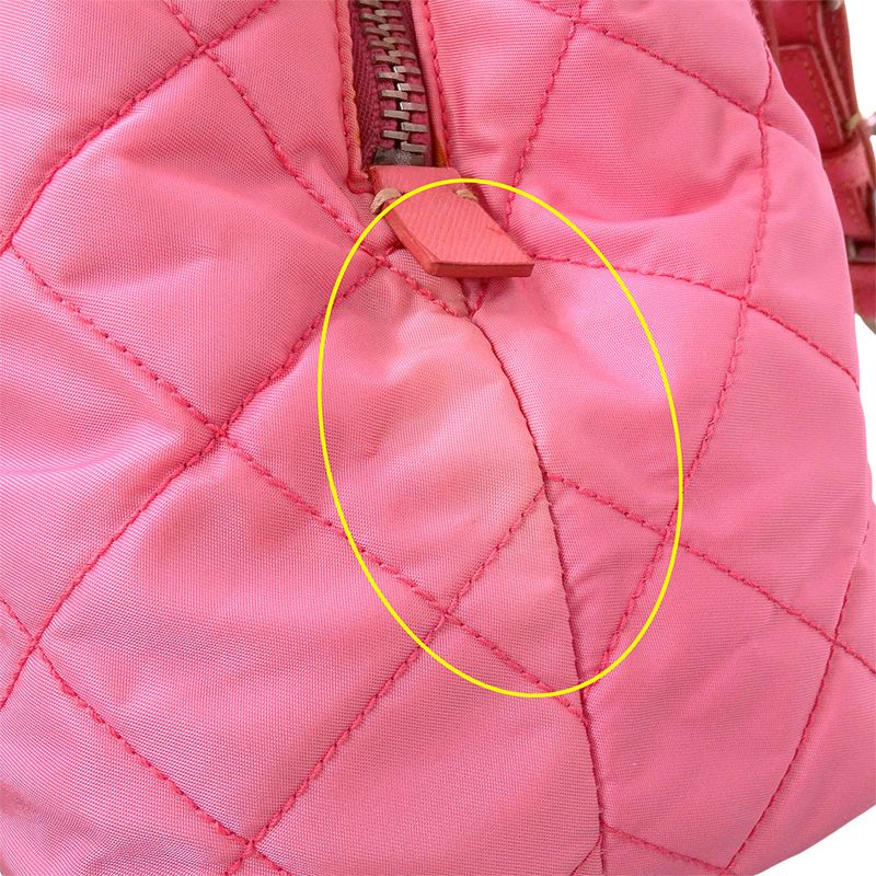 Prada Bag Women's Brand Tote Nylon Pink Handbag Chain Tote Quilted Fancy
