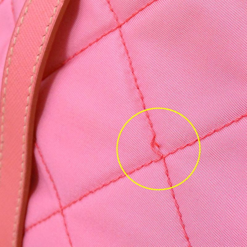 Prada Bag Women's Brand Tote Nylon Pink Handbag Chain Tote Quilted Fancy