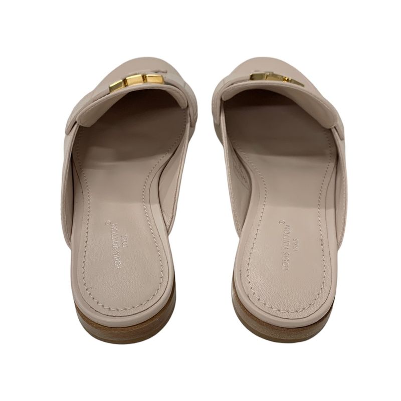 Louis Vuitton Capri Line Loafer Leather Shoes Leather Pink Beige Gold Flat