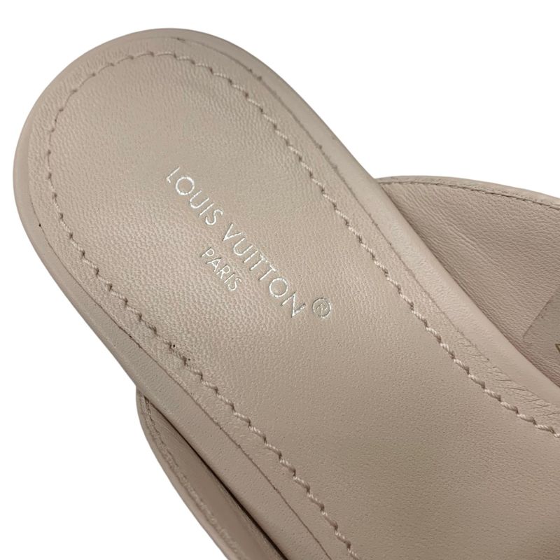 Louis Vuitton Capri Line Loafer Leather Shoes Leather Pink Beige Gold Flat