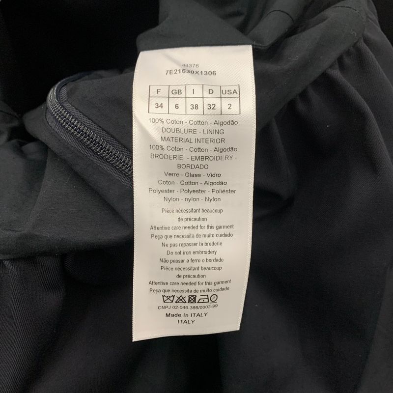 Christian DIOR Dress Cotton Navy Red Quilted Heart