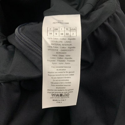 Christian DIOR Dress Cotton Navy Red Quilted Heart