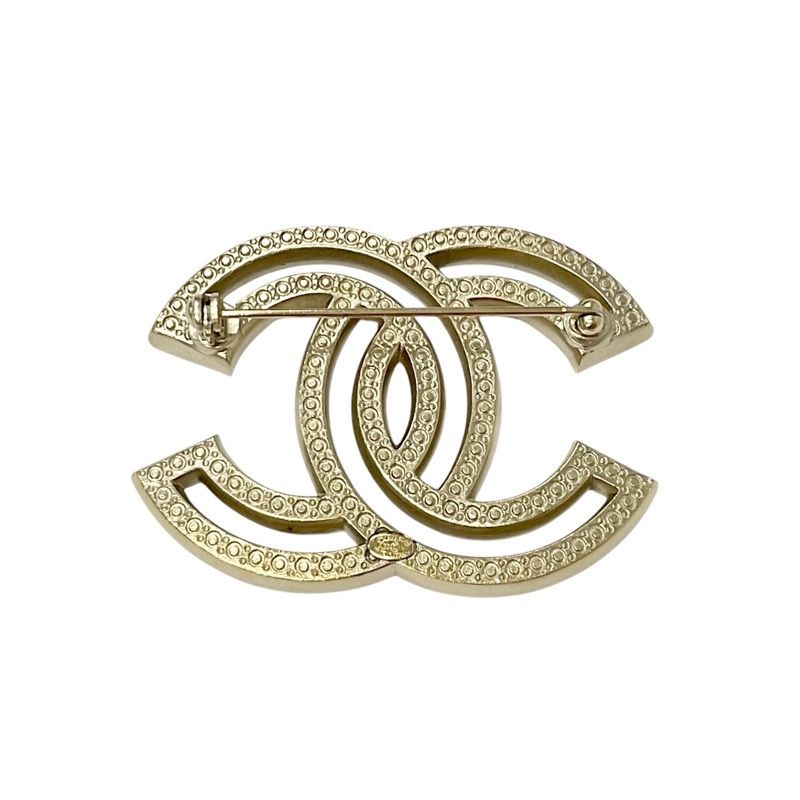 Chanel Brooch Corsage Gold Here Mark Rhinestone
