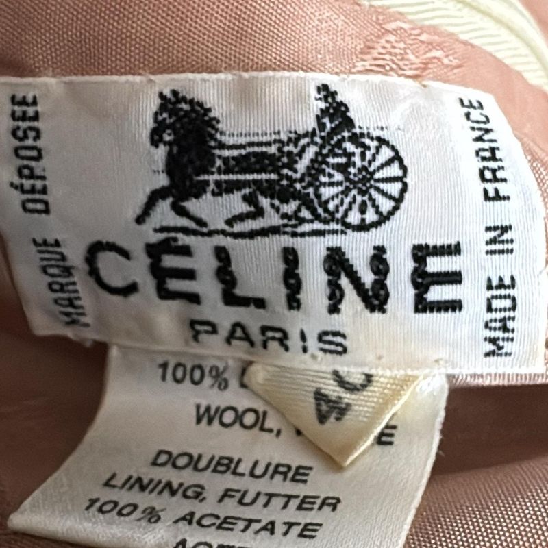 Celine Skirt Size 40 M Women's - Ivory Light Brown and Black Knee Length