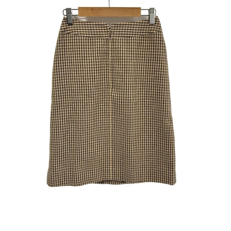 Celine Skirt Size 40 M Women's - Ivory Light Brown and Black Knee Length