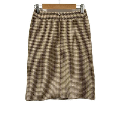 Celine Skirt Size 40 M Women's - Ivory Light Brown and Black Knee Length