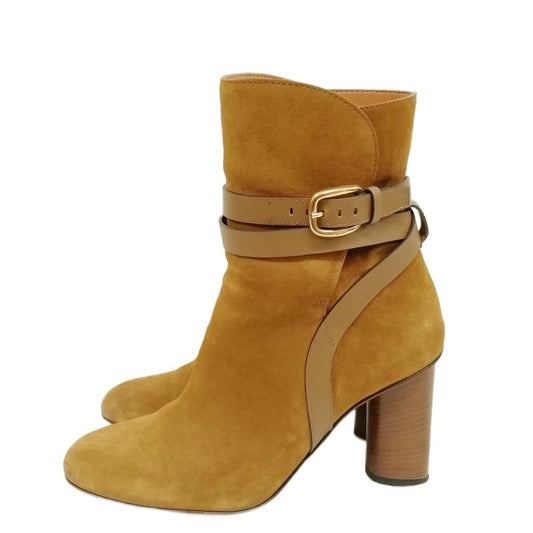 Gucci 380949 Maori Lifford Heeled Boots Short Middle Boots Booties 36.5 Brown