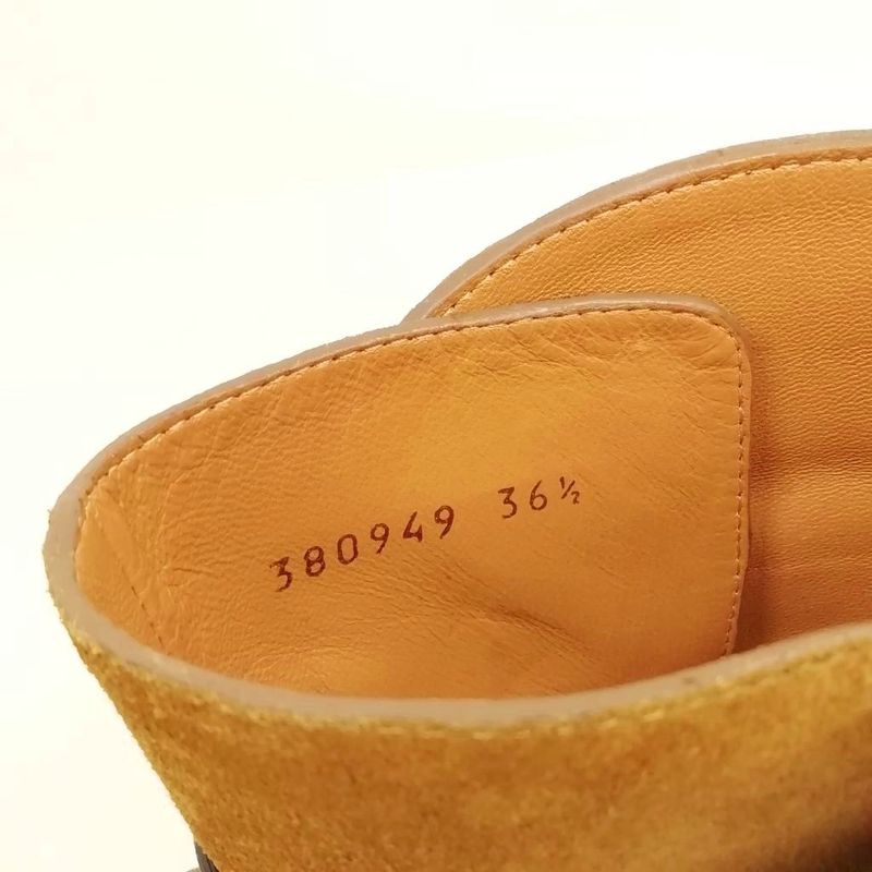 Gucci 380949 Maori Lifford Heeled Boots Short Middle Boots Booties 36.5 Brown