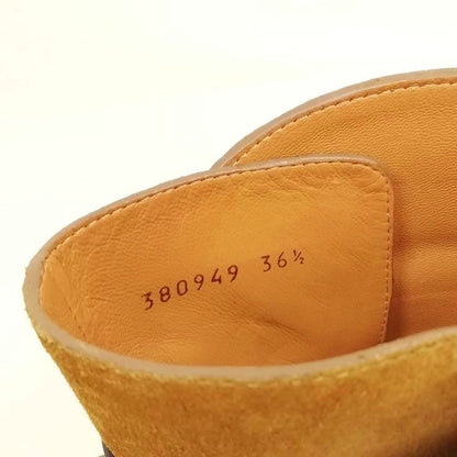 Gucci 380949 Maori Lifford Heeled Boots Short Middle Boots Booties 36.5 Brown