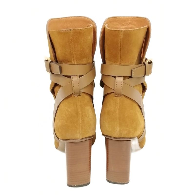 Gucci 380949 Maori Lifford Heeled Boots Short Middle Boots Booties 36.5 Brown