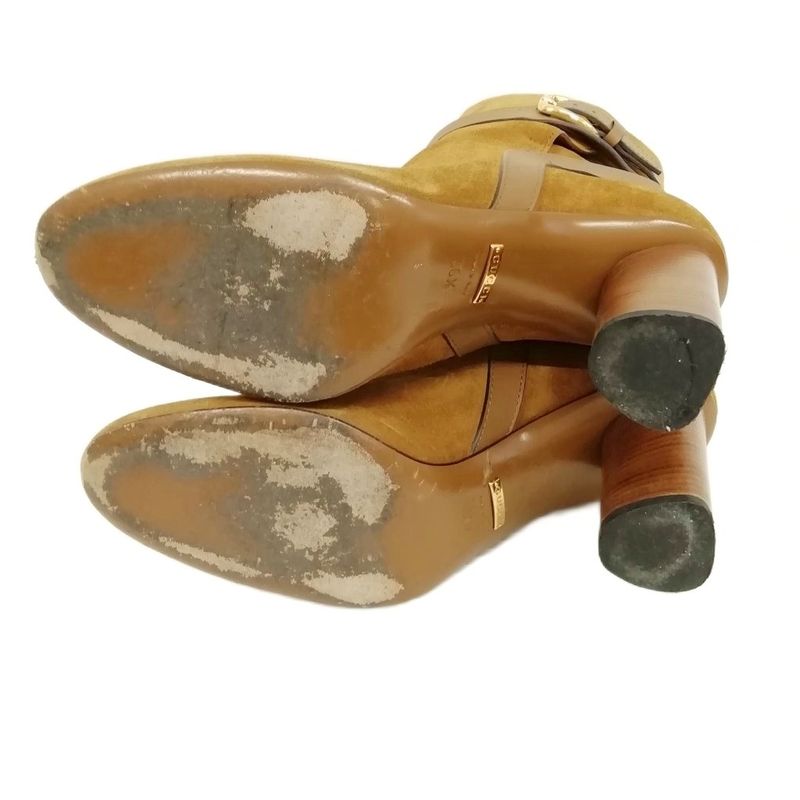 Gucci 380949 Maori Lifford Heeled Boots Short Middle Boots Booties 36.5 Brown