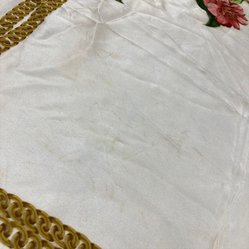 Chanel Chain Square Scarf Black 90cm (35.43in) Floral Pattern Women