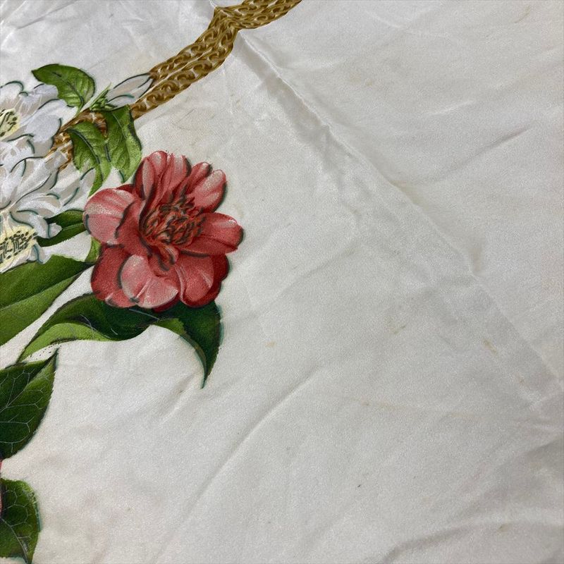 Chanel Chain Square Scarf Black 90cm (35.43in) Floral Pattern Women