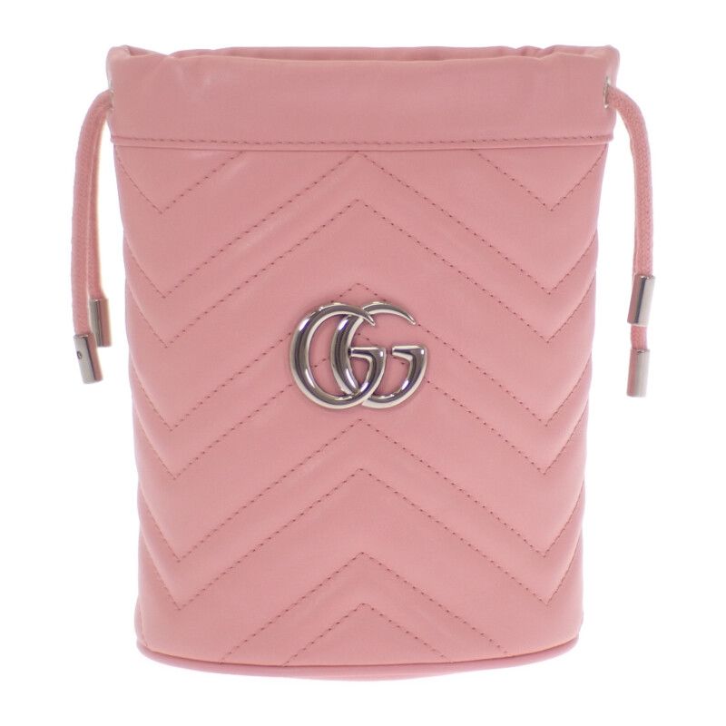 Gucci Small Bucket 575163dtdrp5815 Shoulder Bag Leather Pink Silver Hardware