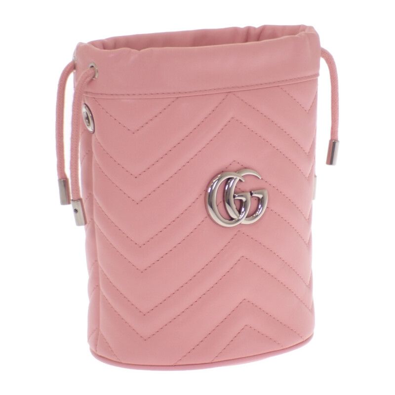 Gucci Small Bucket 575163dtdrp5815 Shoulder Bag Leather Pink Silver Hardware