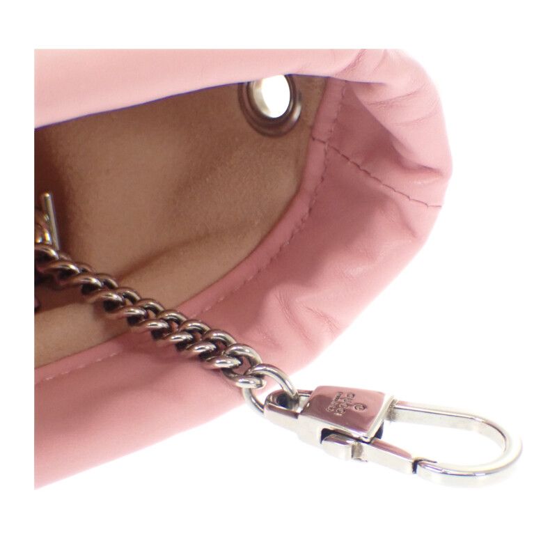 Gucci Small Bucket 575163dtdrp5815 Shoulder Bag Leather Pink Silver Hardware