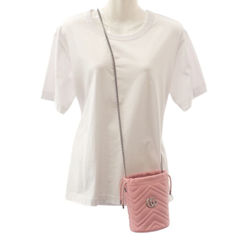 Gucci Small Bucket 575163dtdrp5815 Shoulder Bag Leather Pink Silver Hardware