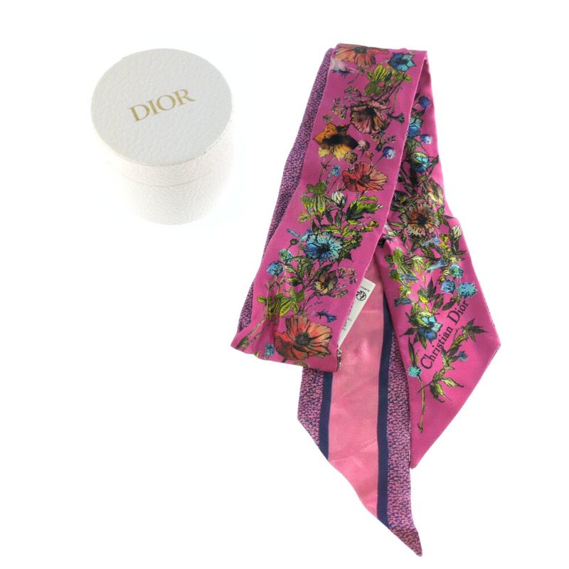 Christian DIOR Flower Scarf Neckwear / 80151 / Pink / Next Day Delivery