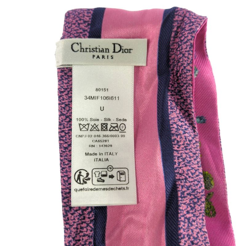 Christian DIOR Flower Scarf Neckwear / 80151 / Pink / Next Day Delivery