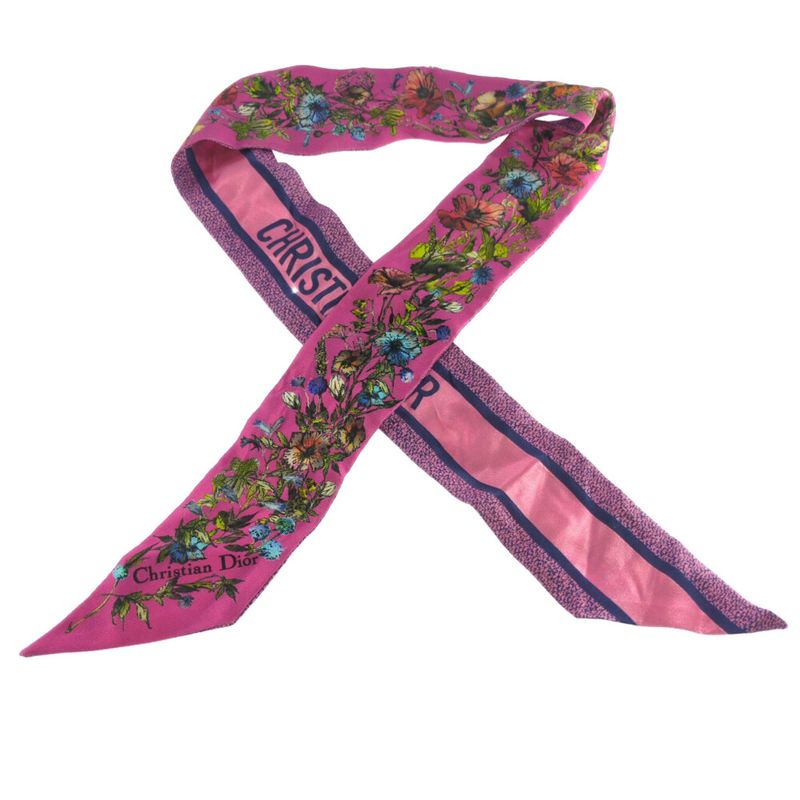 Christian DIOR Flower Scarf Neckwear / 80151 / Pink / Next Day Delivery