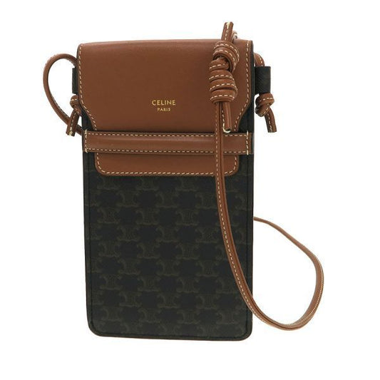 Celine Mobile Pouch / Triomphe Canvas And Lambskin 10g332cqd.04lu