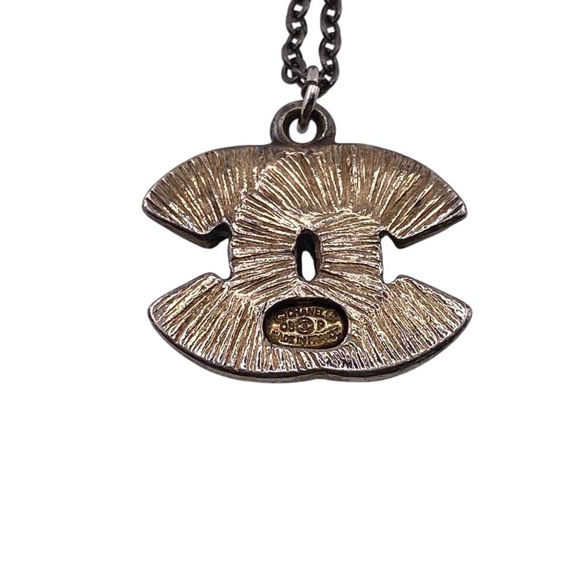 Chanel 08p Coco Mark Necklace Branded Chain Jewelry Red Ladies