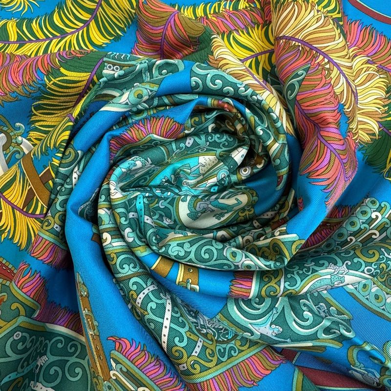 Hermes Sous le Gide de Mars Military God Mars Carré 90 Scarf Brand Cabasー