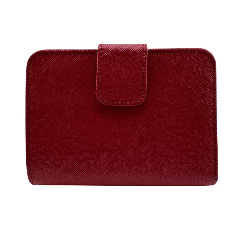 Prada 1ml018 Compact Wallet Saffiano Logo Fold Wallet Pink Ladies