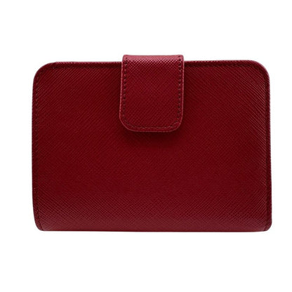 Prada 1ml018 Compact Wallet Saffiano Logo Fold Wallet Pink Ladies