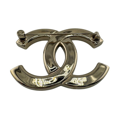 Chanel B25c Rhinestone Brooch Silver Ladies
